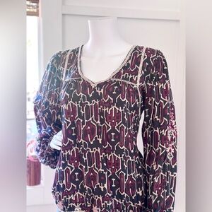 Anthropologie Maeve Veda Embroidered Blouse Size S/M